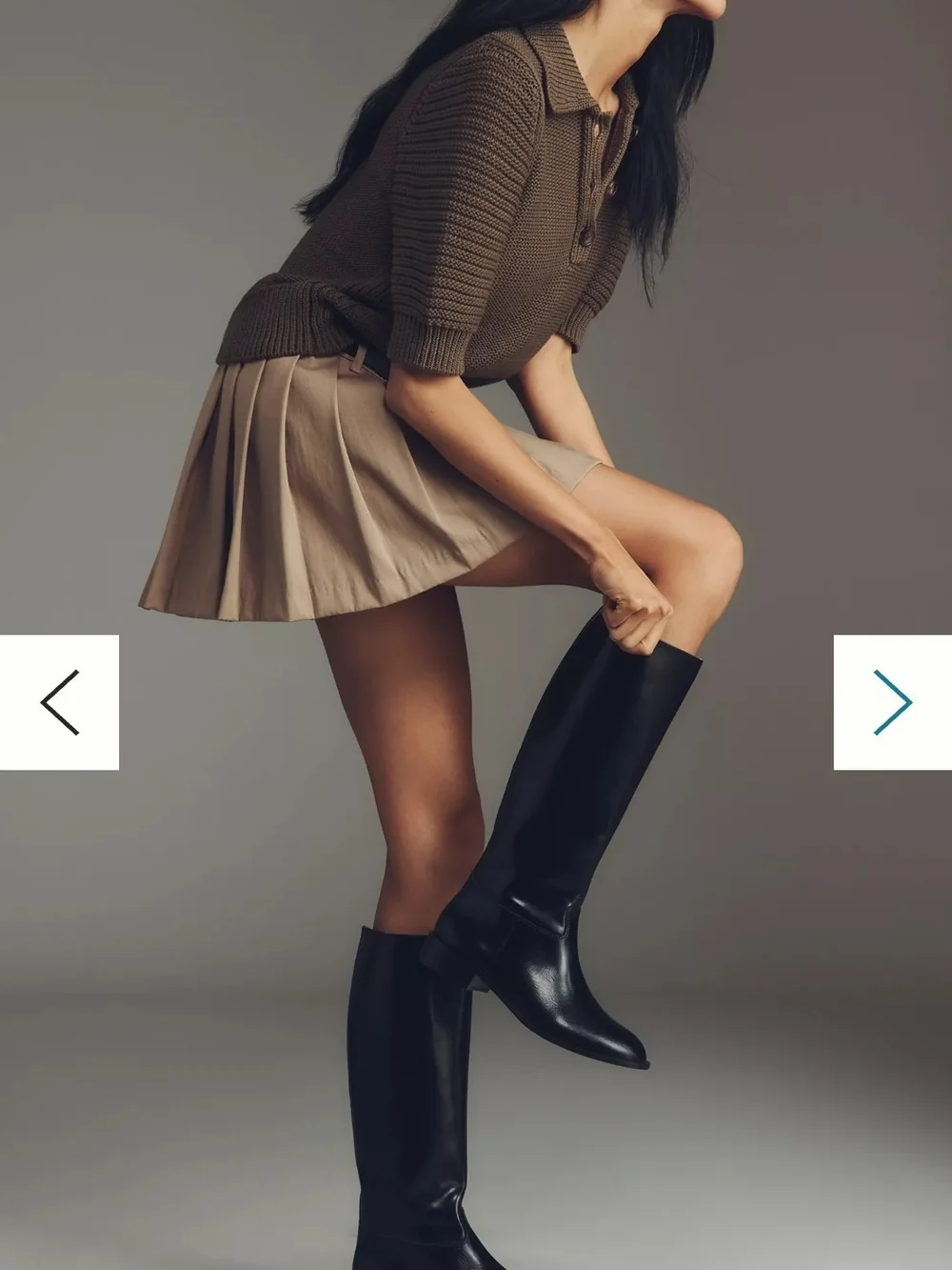 NWT Silent D Anthropologie Giselle Black Leather Riding Pull On Womens Boots 6.5